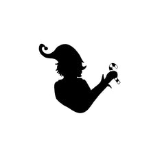 Load image into Gallery viewer, Silhouette of Aino the North Pole Elf holding a candy cane.