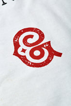 Load image into Gallery viewer, Image shows the Grimm & Co red 'G' monogram printed on the tea towel