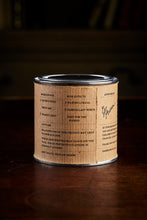Load image into Gallery viewer, Image of a tin of Vile darkness, otherwise known as a black drawing or writing ink. Image shows the back of the tin label, detailing the faux ingredients and side effects.