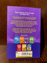 Load image into Gallery viewer, Image shows the back cover of the paperback book The Wonder Brothers. Cover is purple with white and yellow text.