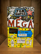 Load image into Gallery viewer, Image of the front cover of the book Mega Make and Do and Stories Too! Cover is in bold colours of red, blue, yellow, and silver, and features cartoon style illustrations of people and crafting activities.