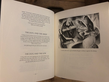 Load image into Gallery viewer, Image of some of the illustrations inside the book of Aesop&#39;s Fables with illustrations by Agnes Miller Parker