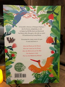 Image of the back cover of Just So Stories retold by Elli Woollard and illustrated by Maria Altes.