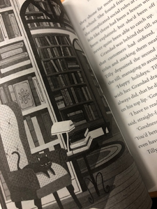 Close up detail of a scene illustration in the book Pages & Co: Tilly and the Bookwanderers.