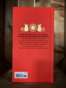 Image of the back cover of The Nutcracker.  It features two illustrations of gold foiled mice at the top, and has the story blurb underneath.