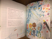 Load image into Gallery viewer, Image of the hardback book Aaron Slater, Illustrator showing a preview page inside the book with whimsical illustrations by David Roberts.