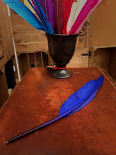 Load image into Gallery viewer, Image of one Biro Quill shown in blue laid on a desk 