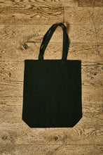 Load image into Gallery viewer, Image of back view of black cotton tote book bag
