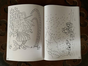 An image showing an example of some of the illustrations contained inside the Oodles of Grimm Doodles colouring book.