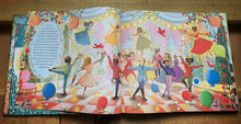 Load image into Gallery viewer, A close up image of one of the illustrations inside the book showing the scene of Aurora&#39;s sixteenth birthday party in the tale of Sleeping Beauty.