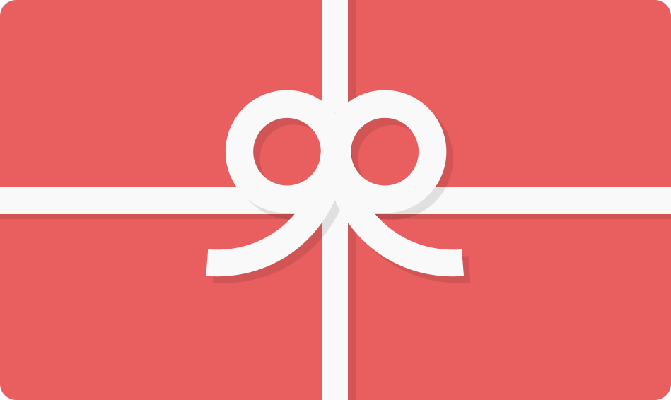 Image shows an illustrated icon of a gift card with a bow tied around it