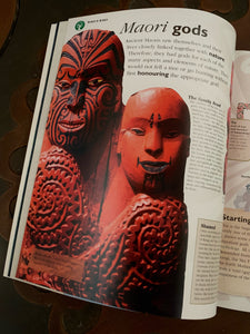 Close up detail of a page about Maori Mythology.