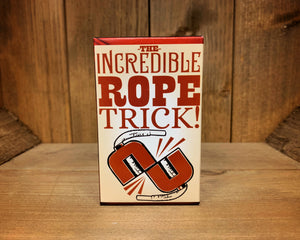 Image shows the front of the box for the Rope Trick. It has an illustration showing the parts of the trick included.